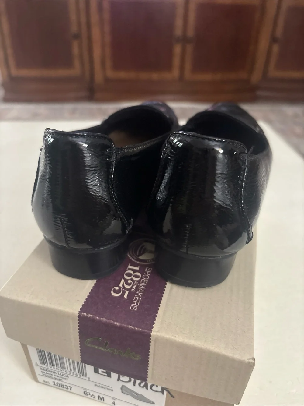 Clarks Black Patent Leather Women's Loafers